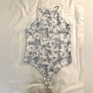 Express blue and white bodysuit